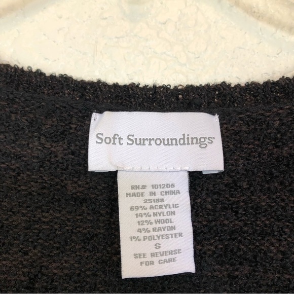 Soft Surroundings Brown Asymmetrical Striped Hem  Sweater size Small - Picture 4 of 7